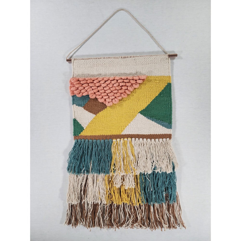 Primitives By Kathy Romance Wall Hanging Geometric Textured Eclectic Fringe Art